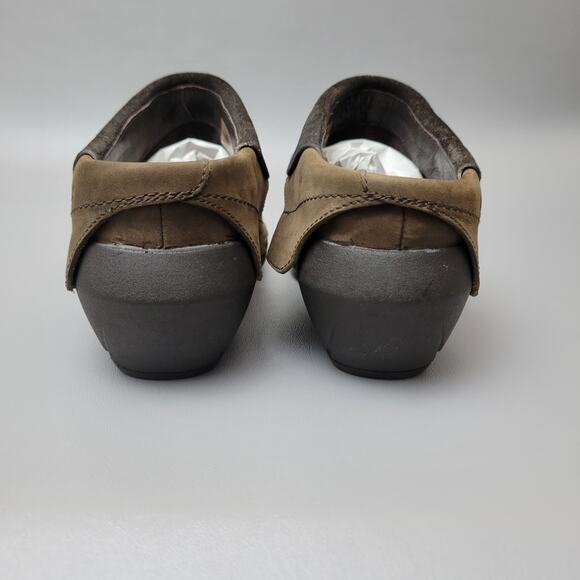 Merrell Womens 8.5 Clogs Mules Luxe Wrap Bitter Chocolate Brown Leather Shoes - Picture 10 of 13